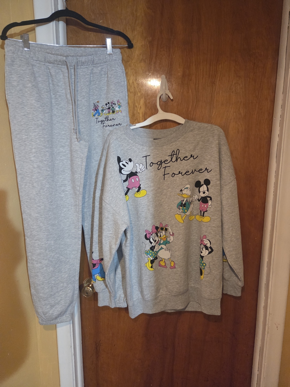 Disney 'Together Forever' Grey Mickey & Friends Sweatshirt Set